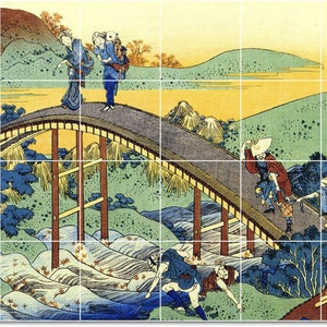 S-M-L-XL Custom Ceramic Japanese Ukiyo-E Painting Tile Mural. 75 By Katsushika Hokusai