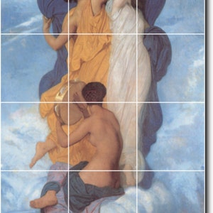 S-M-L-XL Custom Ceramic Mythology Painting Tile Mural. La Danse By William Bouguereau