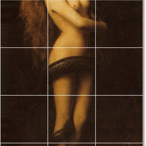 S-M-L-XL Custom Ceramic Mythology Painting Tile Mural. Lilith By John Collier