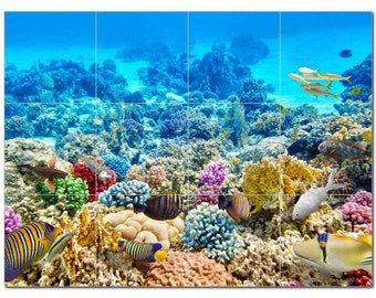 Coral Fish Underwater Ceramic Tile Mural Kitchen Backsplash Bathroom Shower, 403 Coral Fish Underwater Ceramic Tile Mural Kitchen Backsplash Bathroom Shower, 403