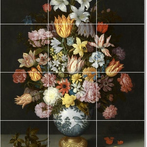 Ambrosius Bosschaert Still Life Flowers Ceramic Tile Mural