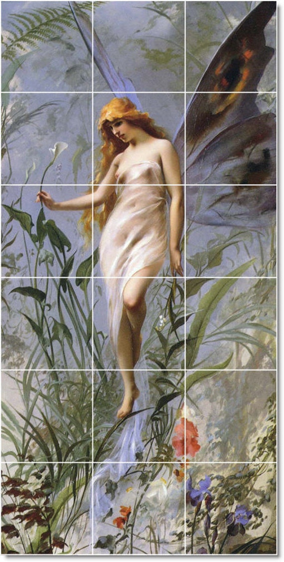Luis Riccardo Falero Lily Fairy Ceramic Tile Mural