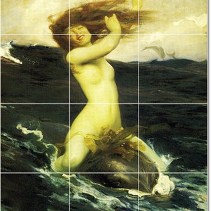 Custom Ceramic Tile Mural: The Foam Sprite by Herbert James Draper
