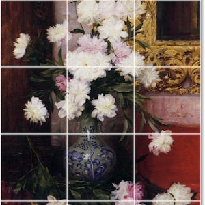 Custom Ceramic Tile Mural: Vase De Pivions Painting by Albert Aublet