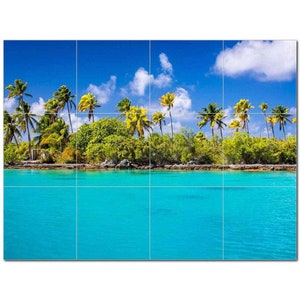 Top 10 Beach Photo Ceramic Tile Mural Kitchen Backsplash Bathroom Shower ANY Indoor Wall v4: (12) Sizes Available