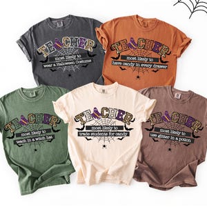 Group Halloween Teacher Shirts,Most Likely to Matching Halloween Tee,Girls group Custom Halloween tee,Teacher Group Shirt, Teacher Costume