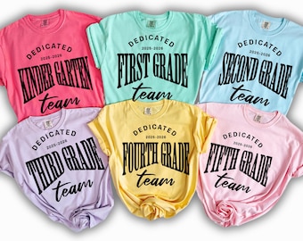 Pastel Grade Level Teacher Comfort Colors t-Shirt, Back to School Tee, Grade Team Shirt, New Teacher Gift, Teacher shirt, meet the teacher