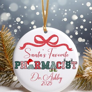 Pharmacist Ornament-Personalized Christmas Ornament for Pharmacists-Custom Gift for Pharmacists-Pharmacist Keepsake-Pharmacist Appreciation