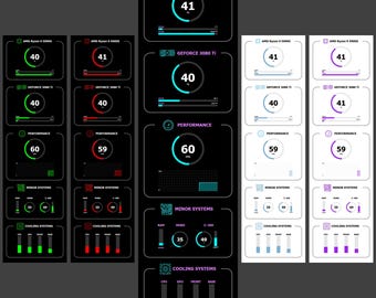 Paquete múltiple de plantillas Aida64 de 2560 x 720