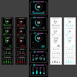 May include: A computer system performance monitor with a black background and white text. The monitor displays the performance of the AMD Ryzen 9 5900X CPU, the GEFORCE 3080 TI GPU, and the system's performance, minor systems, and cooling systems. The monitor shows the CPU temperature at 40 degrees Celsius, the GPU temperature at 32 degrees Celsius, the system performance at 52%, the RAM usage at 30%, the MOBO usage at 42%, and the SSD usage at 42%. The cooling system shows the GPU temperature at 40 degrees Celsius, the pump temperature at 42 degrees Celsius, the front temperature at 41 degrees Celsius, and the base temperature at 40 degrees Celsius.
