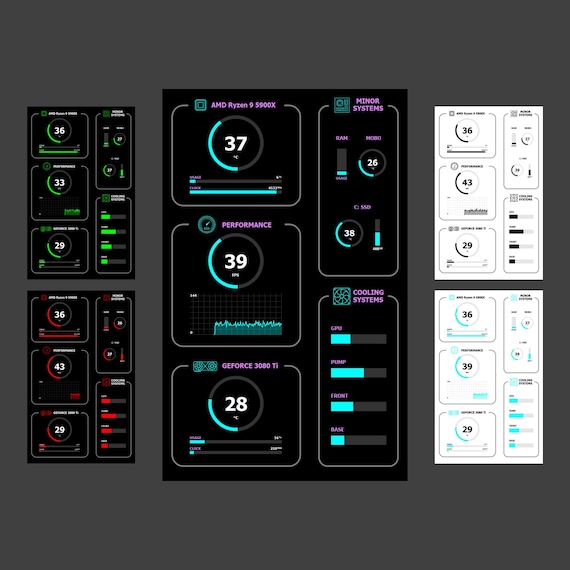 1280x800 Aida64 Template Multipack - Etsy