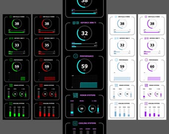 Paquete múltiple de plantillas Aida64 de 1920 x 515