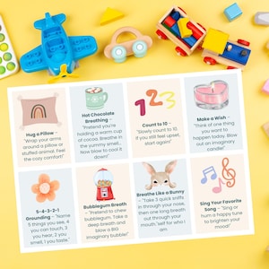 56 tarjetas didácticas para el Rincón de la Calma, tarjetas didácticas de estrategias de calma, técnicas de calma, material Montessori, póster para el aula, descarga digital