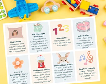 56 Calming Corner Flashcards, Calming Strategies Flash Cards, Calming Techniques, Montessori Material, Classroom Poster, Digital Download