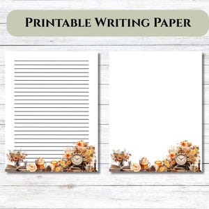 Stationery Paper With Lines, Writing Paper Digital Download, Writing Letter Pdf,  Printable Stationery, A4 US Letter Size, Lined and Unlined