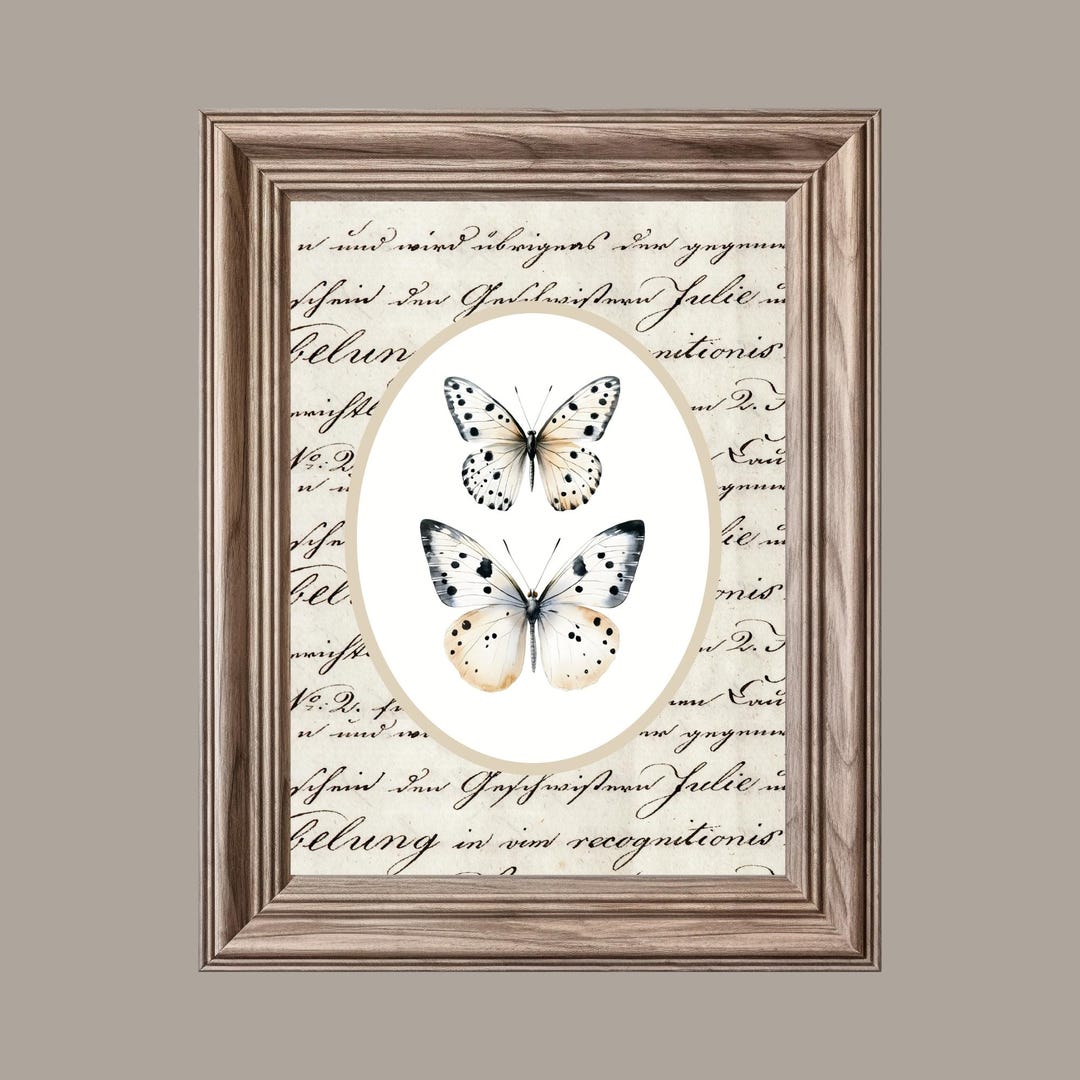 Vintage Butterfly Art Print, Neutral Decor, Printable Digital Download ...