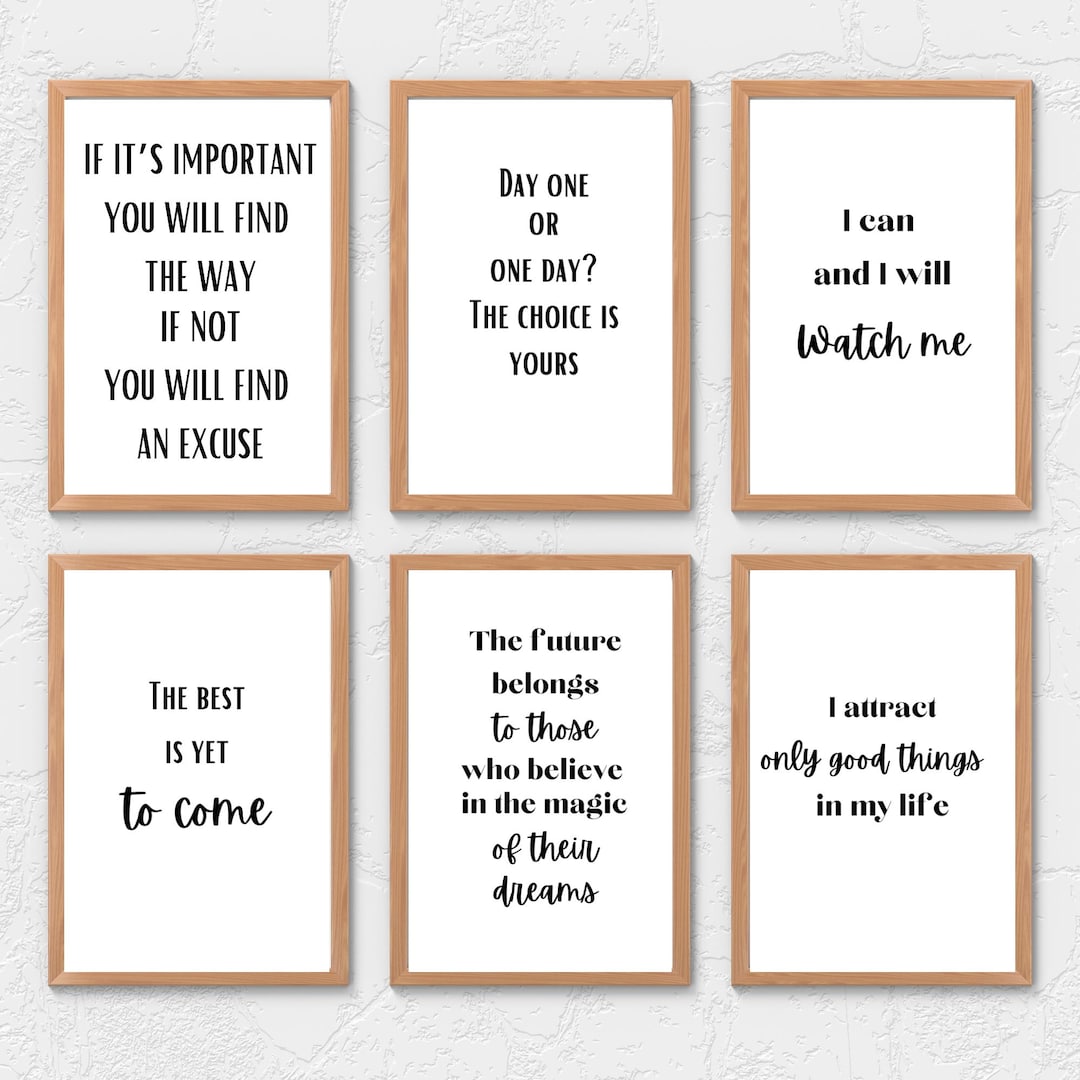 Minimalist Modern Wall Art, Black and White Prints, Quotes Motivation ...