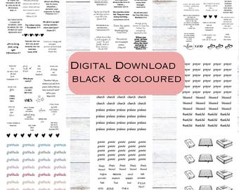 Christian Sticker, Scripture, Faith Journal, Bible study, Journaling, Verse, Prayer, Faith, Printable, Digital Download, Prayer Stickers