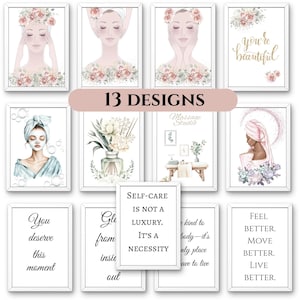Printable Spa Decor, Facials Art, Esthetician Decor Beauty Salon Decor, Facial Massage Art Print, Massage Therapist Gift, Wellness Art Print