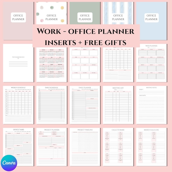 Digital Editable Workday Office Task Planner Template, Work Task Tracker, Work Planner Notebook, Organizer To do list Instant Download A4 A5