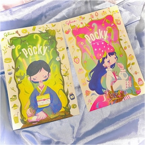 Impression originale｜Carte postale mate｜Pocky Girls