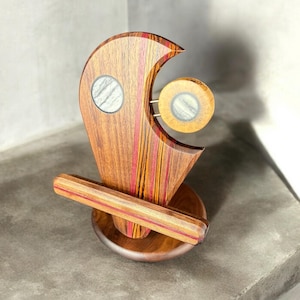 Exotic Hardwoods LP Album Cover Display & iPad Tablet Stand | Handcrafted 'Now Playing' Vinyl Record Holder | Unique Wood Art Gift