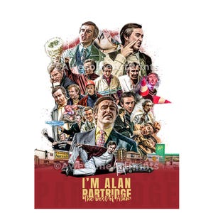 Sono Alan Partridge, il meglio di Alan, stampa poster, illustrazione digitale, stampe artistiche da parete britanniche, arte televisiva, regalo divertente per lui o per lei