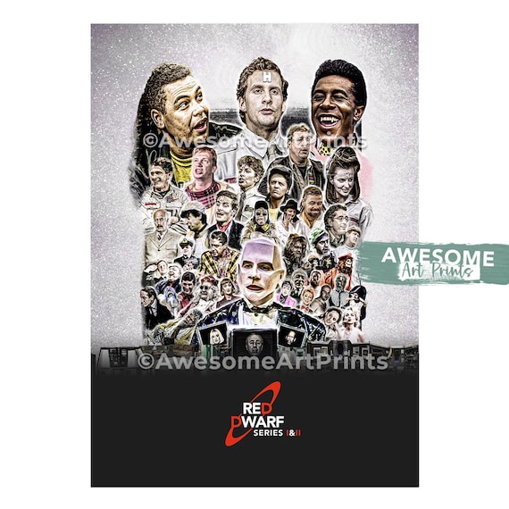 Red Dwarf Series 1 and 2, Digital Illustration | British wall art | wall art prints tv art Funny gift for him