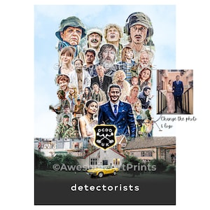 Personalised Detectorists Poster Print Digital Illustration | British wall art | wall art prints | tv art Funny gift for him or her Danebury