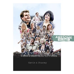 Stampa poster di Gavin e Stacey, illustrazione digitale / Stampe artistiche da parete britanniche, arte televisiva Divertente regalo per lui o per lei Opera d'arte di Gavin e Stacey