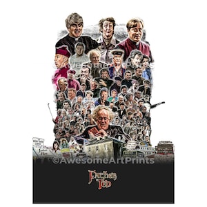 Stampa poster Father Ted, Dougal Jack, Ted Crilly, illustrazione digitale / arte murale britannica / stampe artistiche da parete arte tv Regalo divertente per lui o per lei