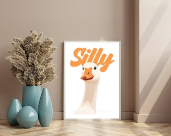 Silly Goose Art Print: Funky Meme Poster