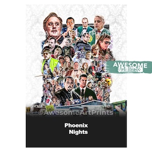 Stampa poster "Phoenix Nights" di Peter Kay, illustrazione digitale / arte murale britannica / stampe artistiche da parete, arte televisiva Regalo divertente per lui o per lei