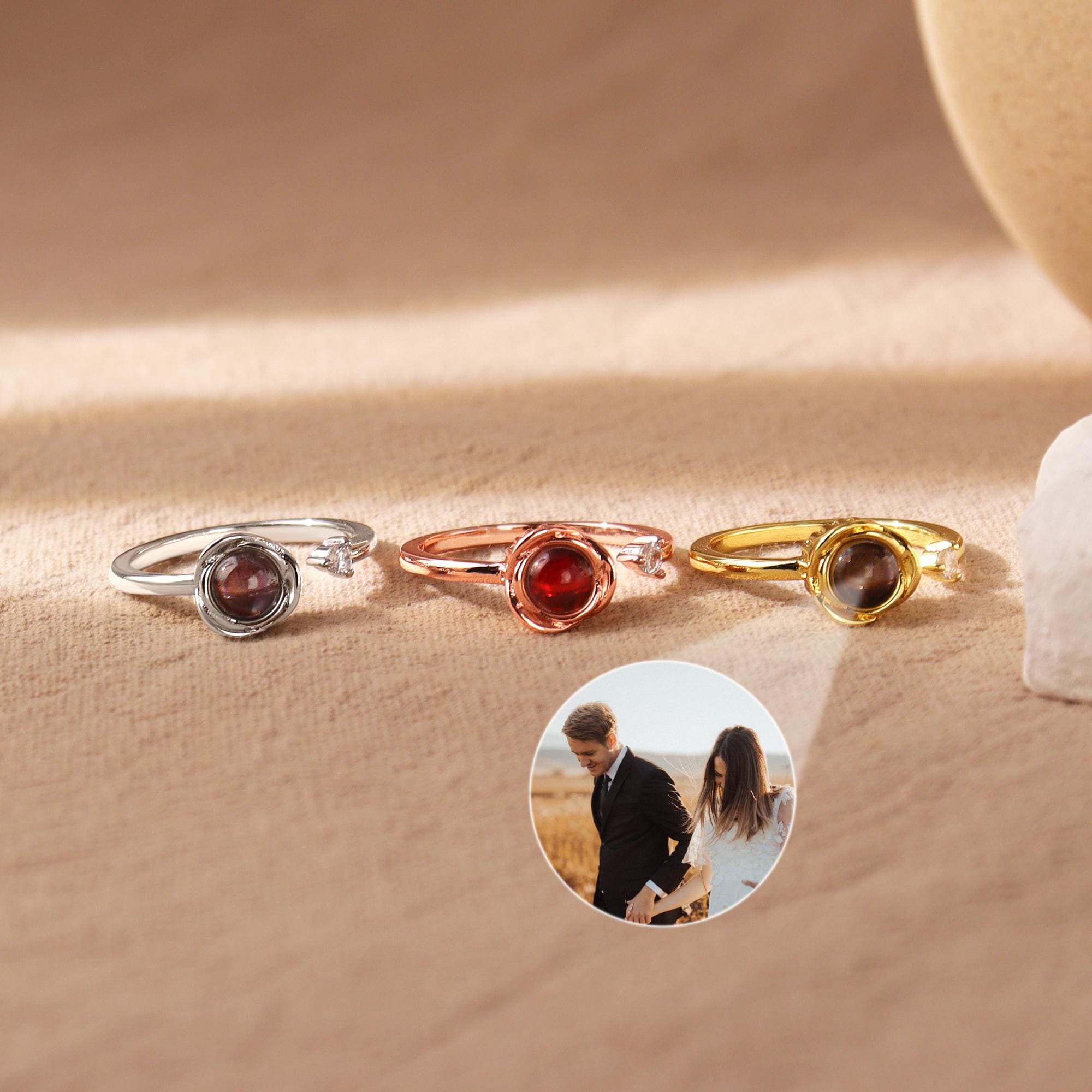 Custom Photo Projection Ring • Personalized Picture Inside Bypass Ring ...