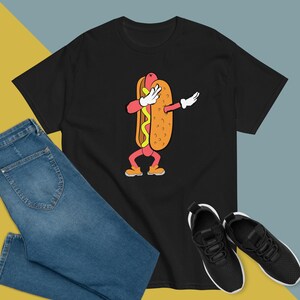 Unisex Cartoon Hotdog Dabbing in Style Tee – Fun, Playful, and Perfect for Laughs and Guaranteed Smiles!
