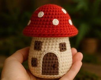 Mushroom House Crochet Pattern PDF Amigurumi