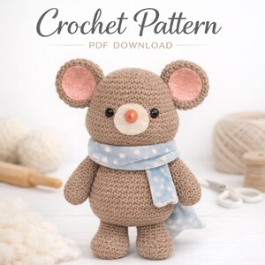 Cute Big Mouse Pattern, perfect gift, Amigurumi, stuffed toy