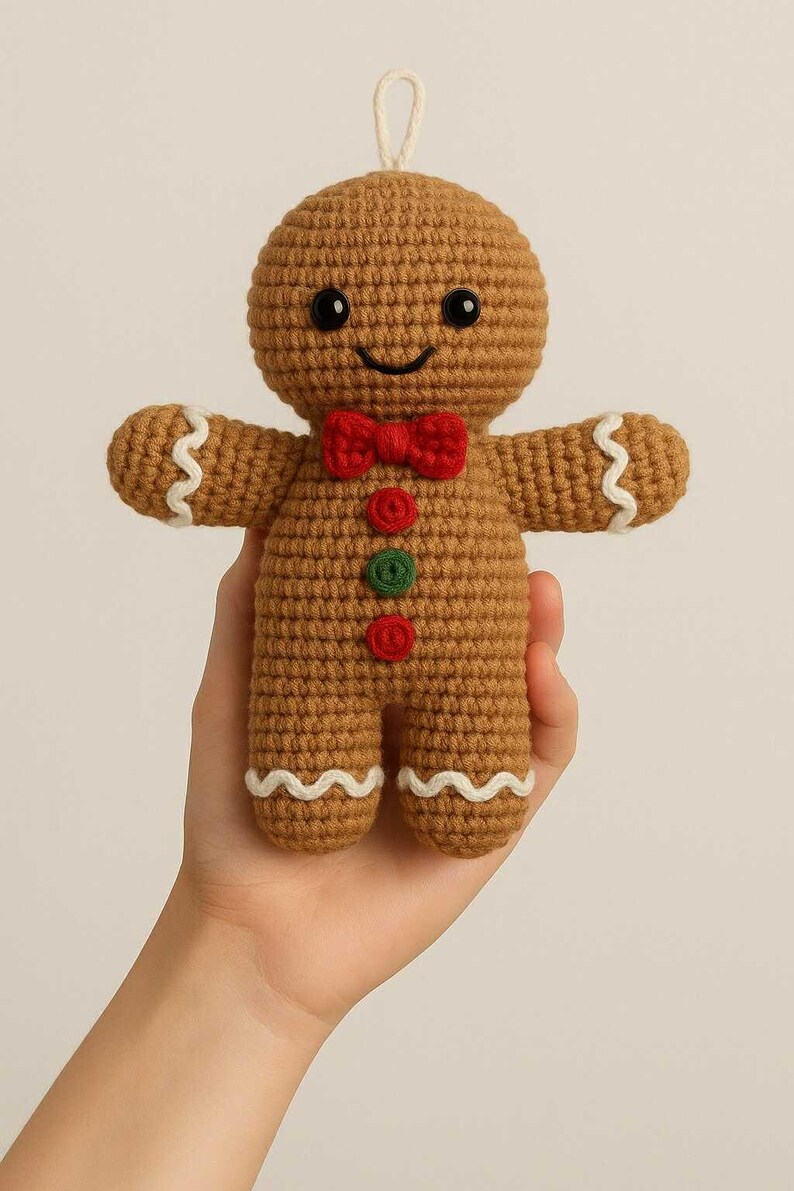 Gingerbread Amigurumi Crochet Pattern – Easy Christmas Ornament PDF ...