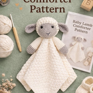 Handgehäkeltes Lamm-Kuscheltier, weiche Schäfchendecke, neutrales Babygeschenk, Kuscheltier für Neugeborene, Must-have fürs Kinderzimmer