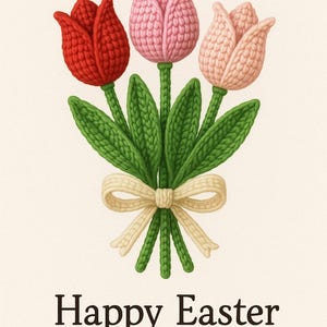 Spring Tulip Crochet PDF – DIY Floral Home Decor