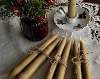 Hand-dipped Pure Genuine Bayberry & Beeswax Candles **6.5-7 in.**