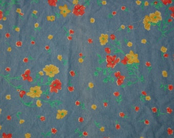 Blau Floral Stretchy Strickstoff Reststück Fat Quarter Custom Cut