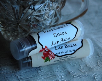 Peppermint Cocoa Lip Balm All Natural Dye Free with Cranberry Seed Oil
