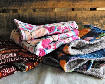 Reusable "Paper" Towels Soft Absorbent Flannel & Terry Cloth Washcloth Towel