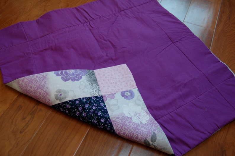 Purple Floral Quilt Doll Quilt Centerpiece Wall Hanging