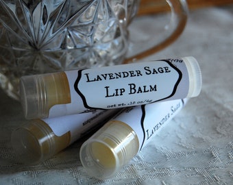 Lavender Sage Lip Balm All Natural Dye Free with Cranberry Seed Oil