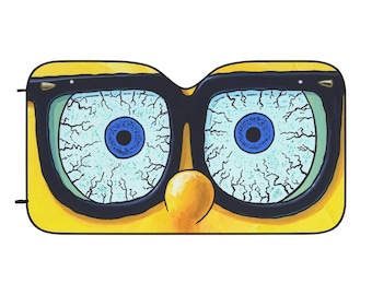 Funny Spongebob Eyes Car Sun Shade: UV Protection Road Trip Accessory