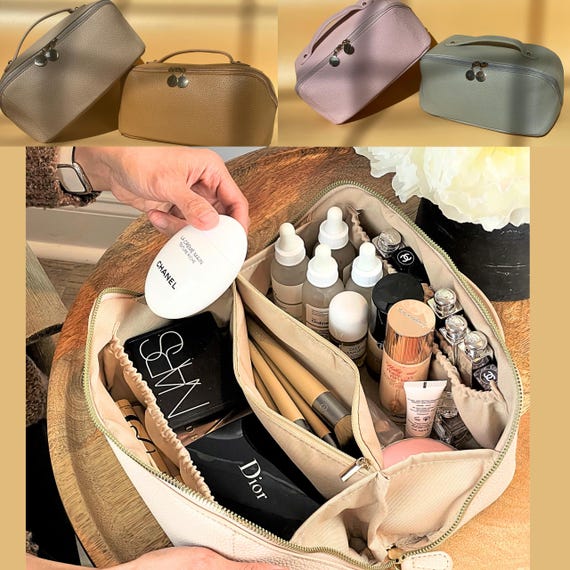 flat makeup travel bag Rifle Paper Co. Cosmetic Case Dahlia Highly versatile Numhew Travel Makeup Bag in
