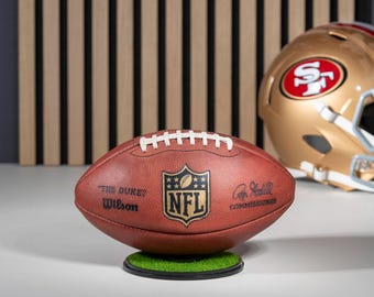 American Football Display Stand, Acrylic Base, Turf, Signed Ball Holder