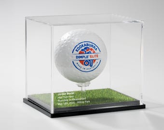 Premium Field Hockey Ball Display Case with Turf Base | Field Hockey Gift | Player Signed | Collectible | Engraved | Personalised Gift